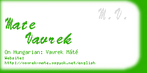 mate vavrek business card