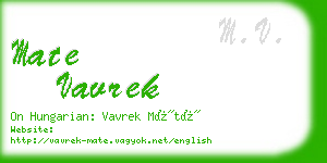 mate vavrek business card